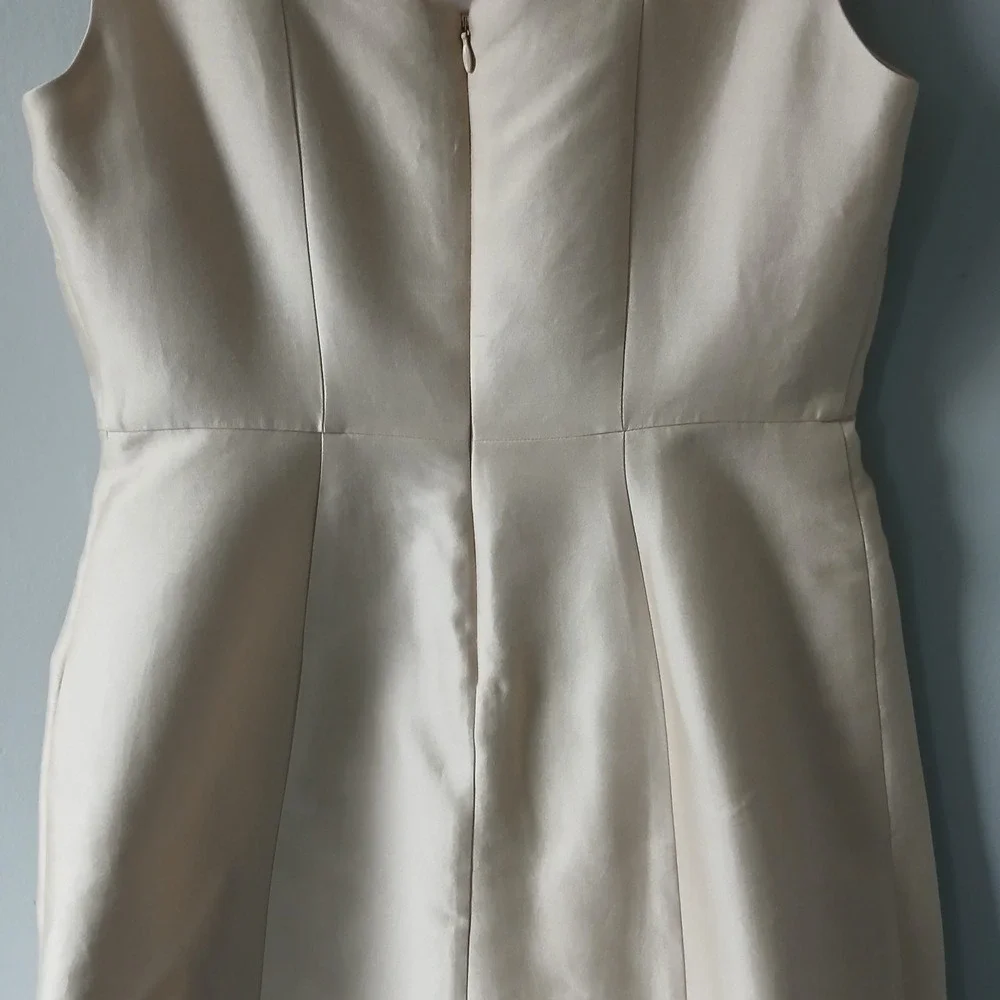 Talbots Women's Size 8P Gold Silk Cotton Midi A-line Dress Satin Lined NWT $199!